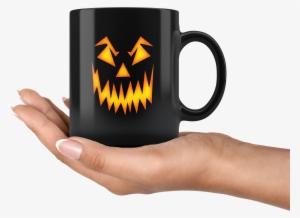 Scary Black 11oz Pumpkin Face Coffee Tea Mug - Pumpkin Funny Smile Halloween T-shirt Cool Shirt
