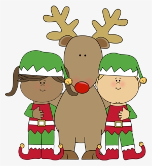 Christmas Reindeer Clipart - Elves And Reindeer Clipart
