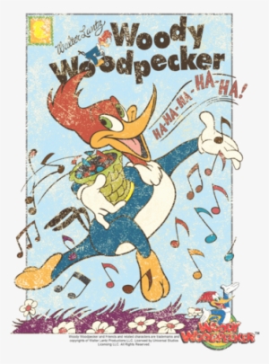 Woody Woodpecker Vintage Woody Women's T-shirt - Woody Woodpecker/vintage Woody Junior Sheer In Banana,