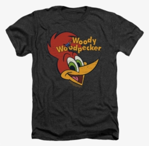 Mens Woody Woodpecker Retro Logo Vintage Heather Tee - Woody Woodpecker/retro Logo Junior Sheer In Charcoal,