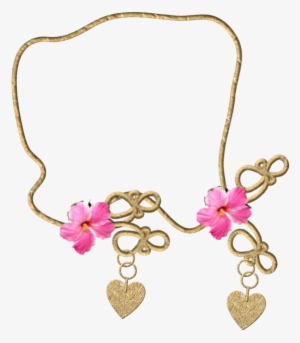 Yellow Pearl Necklace - De Cadre Avec Fleurs