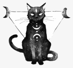 Satan Star Moon Cat Pussy Kitty Black Blackaesthetic - Tattoo Cat