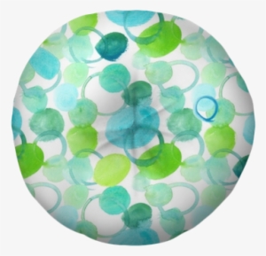 Seamless Pattern With Green And Turquoise Blue Bubbles - Burbujas De Colores Acuarela
