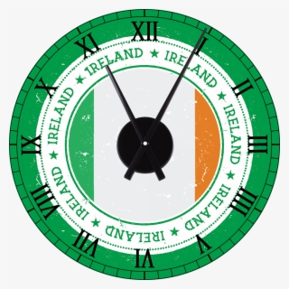 Ireland Grunge Flag Wall Clock Decal And Mechanism - Clock