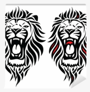 Isolated Tribal Lion Tattoo Self-adhesive Wall Mural - Small Tribal Lion Tattoo