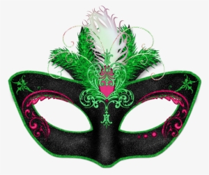 February 2014 Png Download - Green Masquerade Mask Png