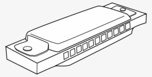 Graphic Black And White Library Coloring Page Free - Harmonica Clipart