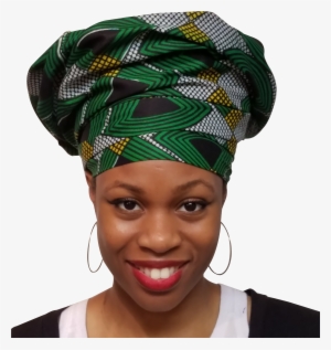 Green, Black, Gold African Print Ankara Head Wrap,