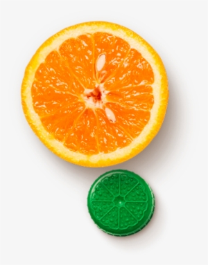 Orange Slice Lid On Florida's Natural Brand Orange - Orange Cross Section