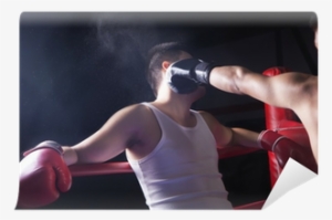 Over The Shoulder View Of Male Boxer Throwing A Knockout - Over The Shoulder Punch