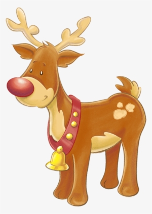 Rudolph The Red Nose Reindeer With Bell Png Clip Art - Rudolph The Red Nosed Reindeer Png