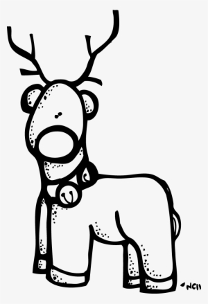 Rudolph - Christmas Melonheadz Clipart Black And White