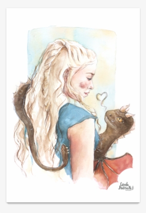 Poster Daenerys Fucking Queen De Camila Averbeckna - Daenerys Dracarys Drawing