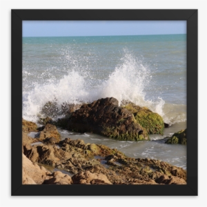 Imagine Rigid Rocky Beach With The Wet And Explosive - Picture Frame