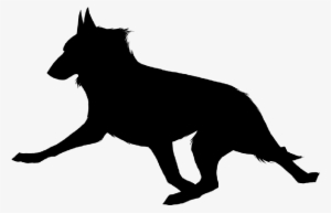 Full-black Running Dog Silhouette By Endworldk - Running Dog Silhouette Png