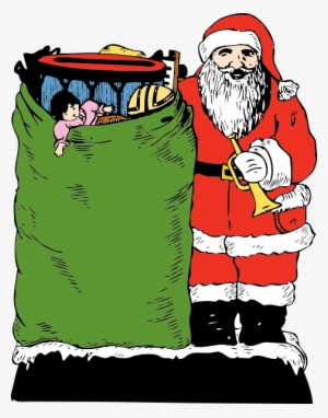 Santa And His Bag Png Clip Arts