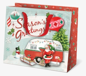 Here Comes Santa Claus Medium Gift Bag - Molly & Rex Bag Here Comes Santa Gift Medium