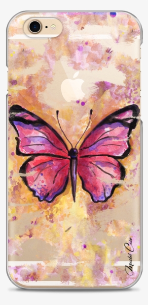 Coque Iphone 6/6s Pink Watercolor Butterfly - Iphone 7