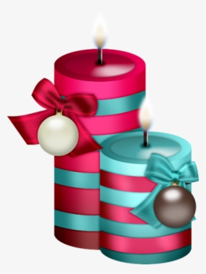 Royalty-free Clipart Illustration Of A Blue Christmas - Candle