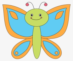 Butterfly Clip Art - Cartoon Butterfly With Face