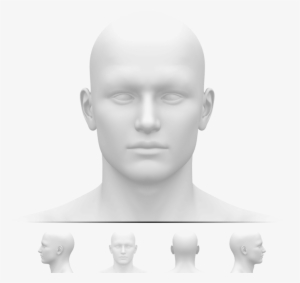 Head Front - Blank White Male Head