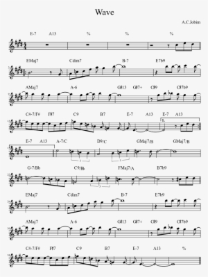 Wave Sheet Music Composed By A - Wave Partitura Sax Tenor