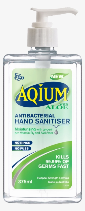 Ego Aquim Hand Anti Bacterial Sanitiser Aloe 375ml - Aqium Hand Sanitiser Aloe 375m