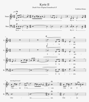 Kyrie Ii Sheet Music Composed By Yoshihisa Hirano 1 - Sheet Music