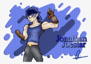 Blue Cartoon Vertebrate Fictional Character Purple - Jonathan Joestar In Other Style