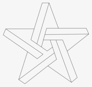 Line Art Star Triangle Optical Illusion - Impossible Star