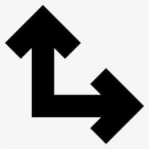 Arrows In Right Angle Vector - 2 Direction Arrow
