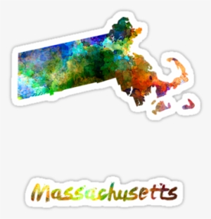 Massachusetts Us State Poster In Watercolor Background