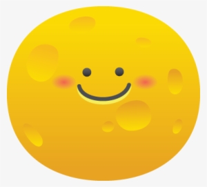 Yellow Moon Kids Sticker - Smiley