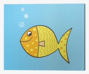Gold Yellow Cartoon Fish - Cute Cartoon Fish