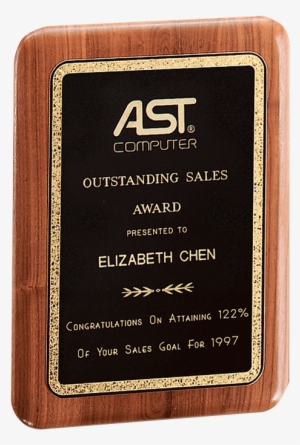 9 X 12 Walnut Plaque With Gold Florentine Border And - Solid American Walnut Plaque With A Precision Elliptical