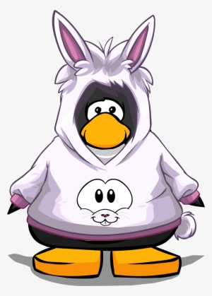 White Rabbit Hoodie On A Player Card - Club Penguin