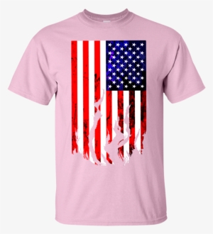 American Flag Ripped Gildan Ultra Cotton T-shirt - Gucci T Shirt Pink