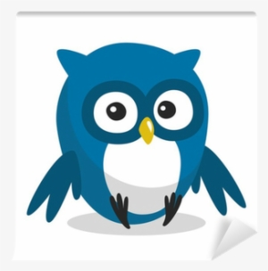 Funny Blue Cartoon Owl With Big Eyes Wall Mural • Pixers® - Funny Cartoon Photos With Big Eyes