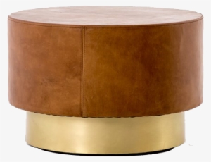 Flint Leather And Brass Coffee Table