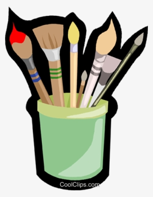 Paint Brushes Royalty Free Vector Clip Art Illustration - Art Utensils Clipart