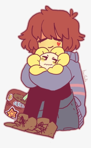 Frisk And Flowey Undertale Background Sans X Frisk Cartoon Transparent Png 496x750 Free Download On Nicepng