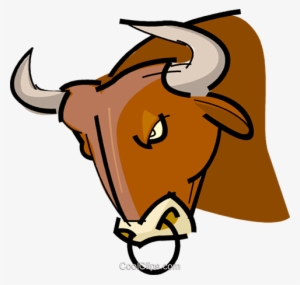 Bull With Nose Ring Royalty Free Vector Clip Art Illustration - Toro Con Anello Al Naso