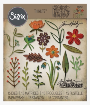 Sizzix Thinlits Die Set By Tim Holtz 15 Pack Funky - Tim Holtz Funky Floral