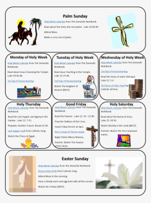 Homeschool Is Where The Heart Is - Calendary Of Holy Week