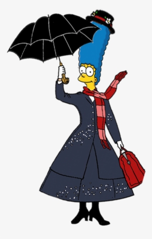 Mary Poppins Umbrella Png - Marge Simpson As Mary Poppins