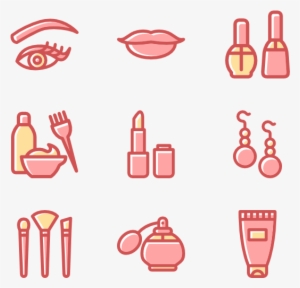 Women And Beauty Set - Pink Makeup Icon Png