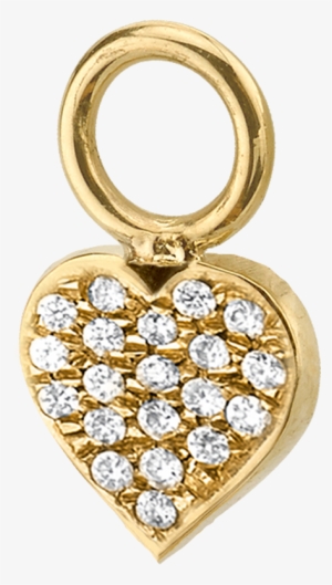 Diamond Heart Hoop Charm - Locket