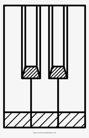 Piano Keys Coloring Page - Black-and-white