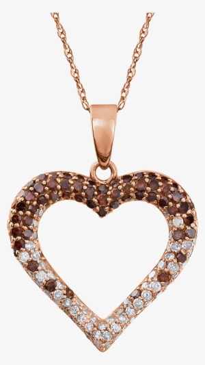 14k Rose 1/2 Carat Diamond Heart Necklace