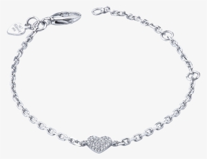 14k White Gold Adjustable Diamond Heart Bracelet 5\ - Bracelet
